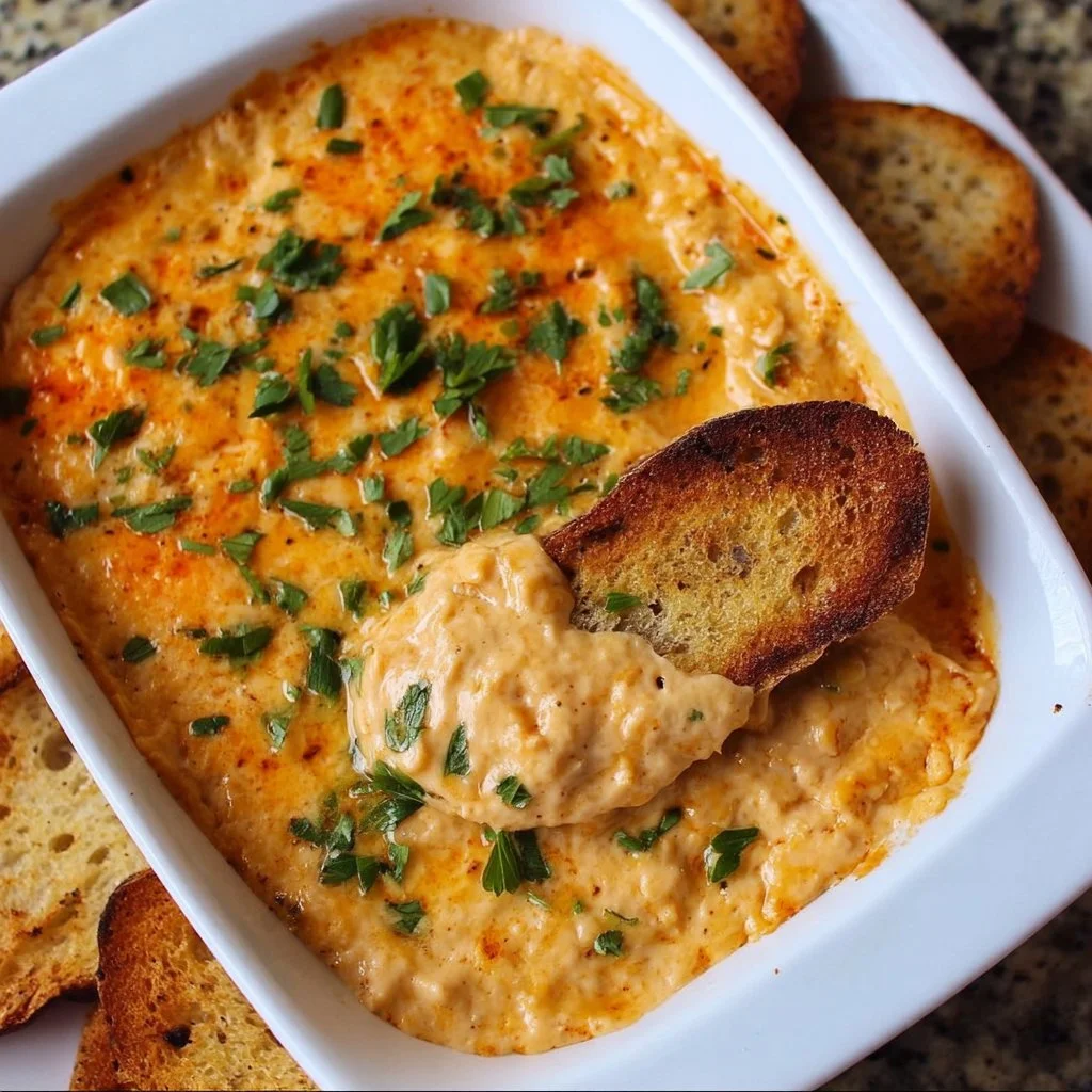 Vegetarian cheesy white bean buffalo dip served in a bowl with tortilla chips