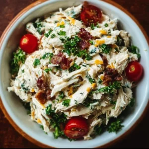 Delicious Carnivore Chicken Salad prepared with fresh ingredients and served in a bowl