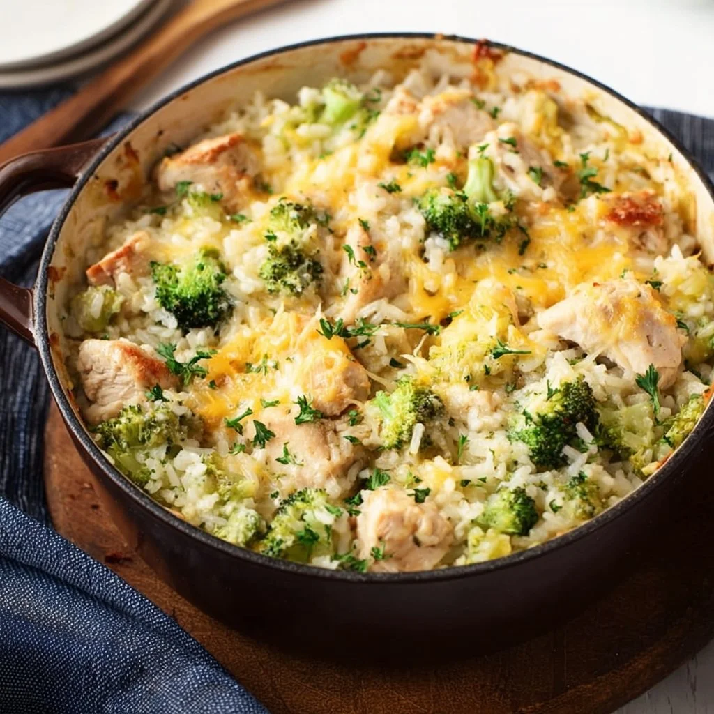 Creamy Chicken Casserole with Broccoli and Rice