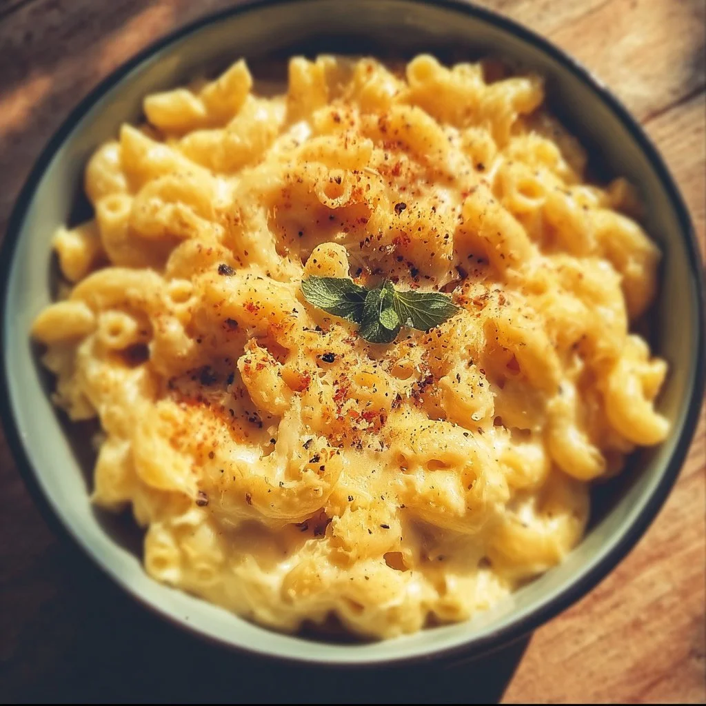 Delicious low calorie high protein mac and cheese served in a bowl