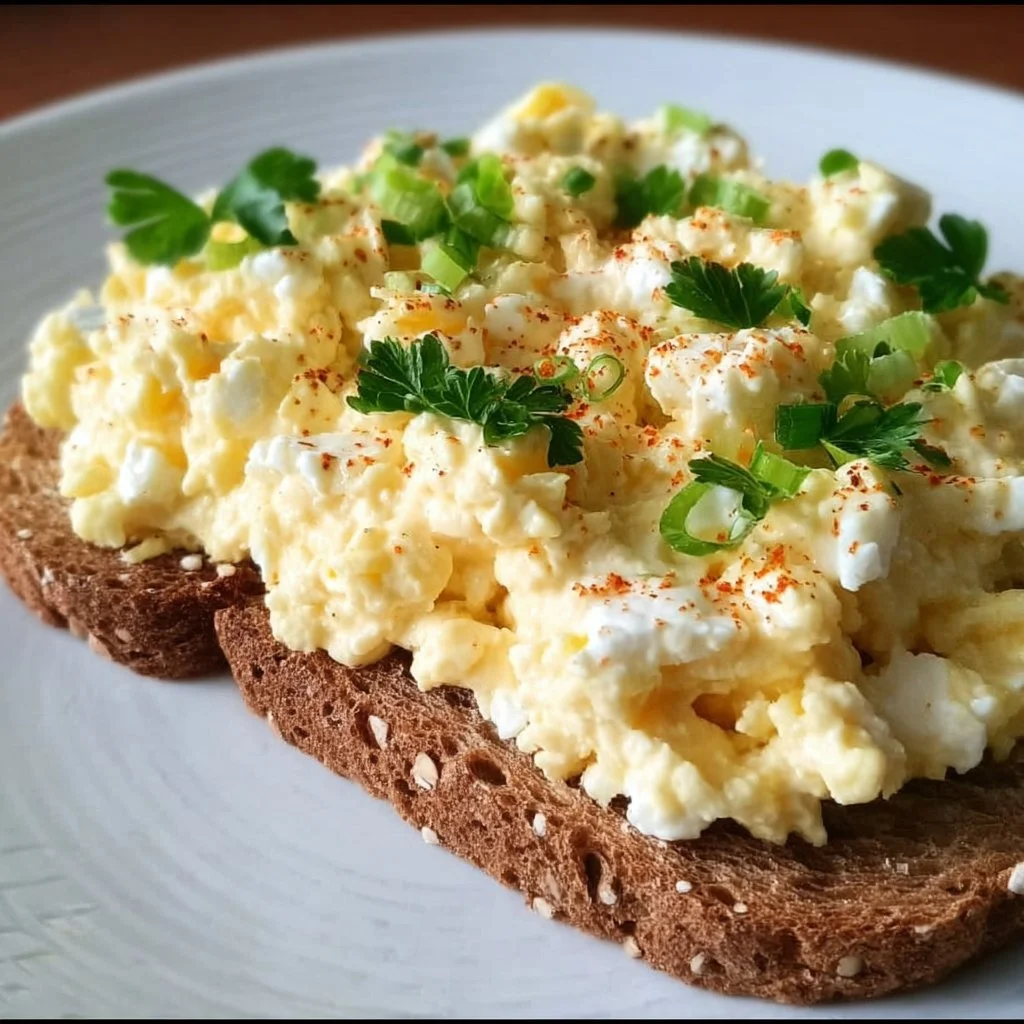 Egg salad with cottage cheese, healthy no mayo recipe