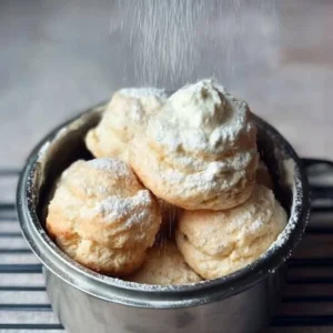 Gluten free choux pastry ready to be filled with cream or used for savory dishes.