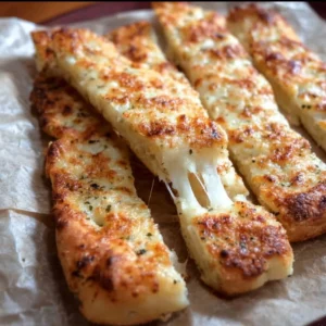 Gluten-free garlic pizza breadsticks fresh out of the oven.