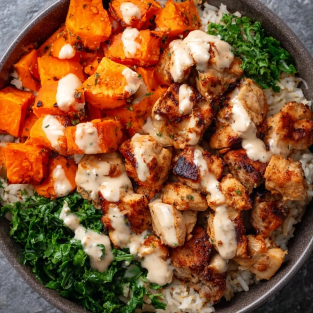 Healthy Chicken & Sweet Potato Rice Bowl