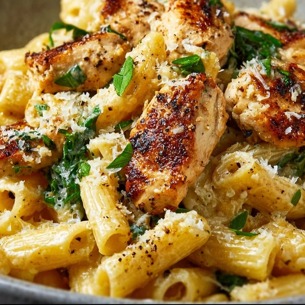 Healthy Garlic Parmesan Chicken Pasta
