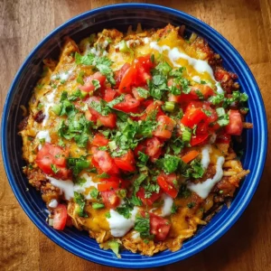 High-protein chicken enchilada bowl with cottage cheese and toppings