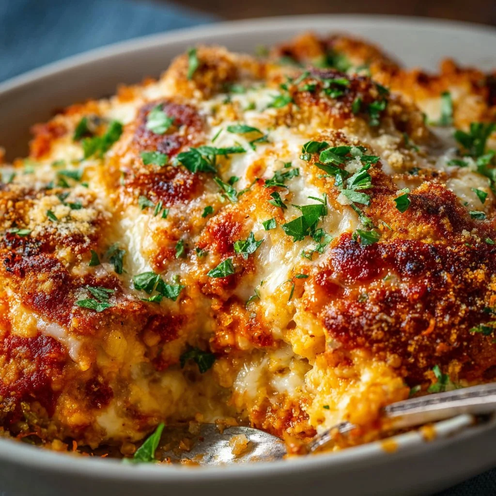 High Protein Chicken Parmesan Casserole