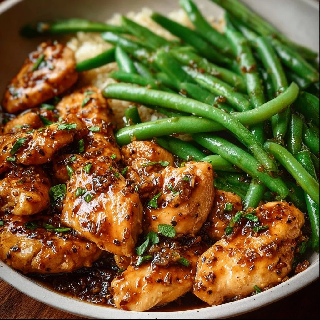 Honey Garlic Chicken and Green Beans