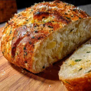 Parmesan Roasted Garlic Artisan Bread fresh out of the oven