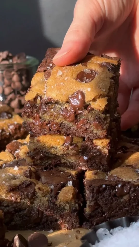 Delicious brown butter brookies with a perfect blend of cookie and brownie layers.